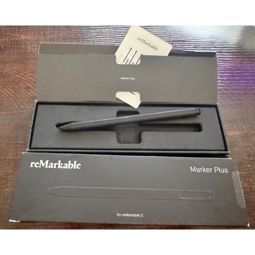 reMarkable Marker Plus RM212 Stylus w/ Built-in Eraser 9 Spare Tips Box